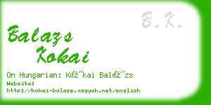 balazs kokai business card